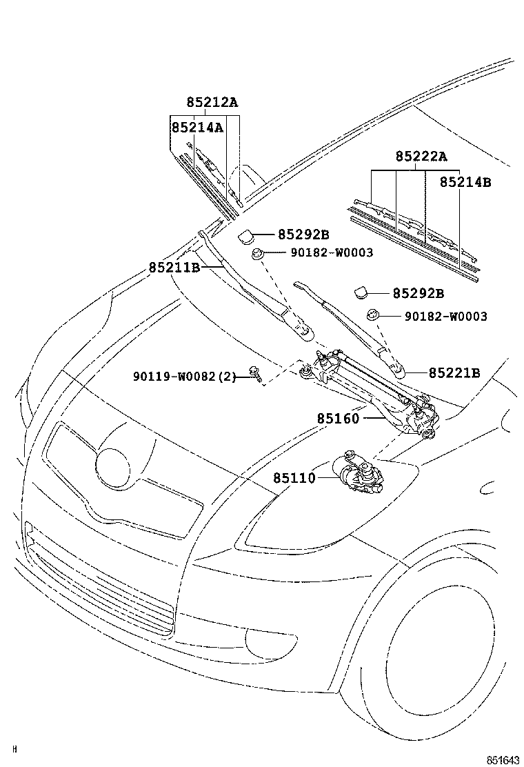 85110-0D080 MOTOR ASSY, WINDSHIELD WIPER product image
