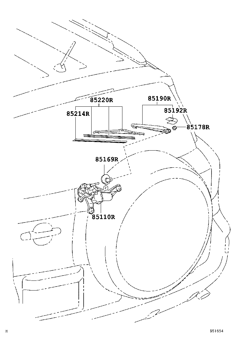 85292-42020 COVER, REAR WIPER ARM product image