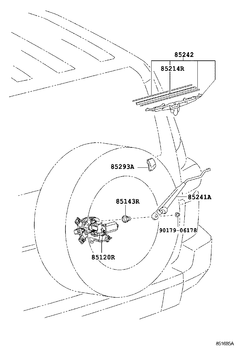 Toyota 85242-35040 BLADE, RR WIPER