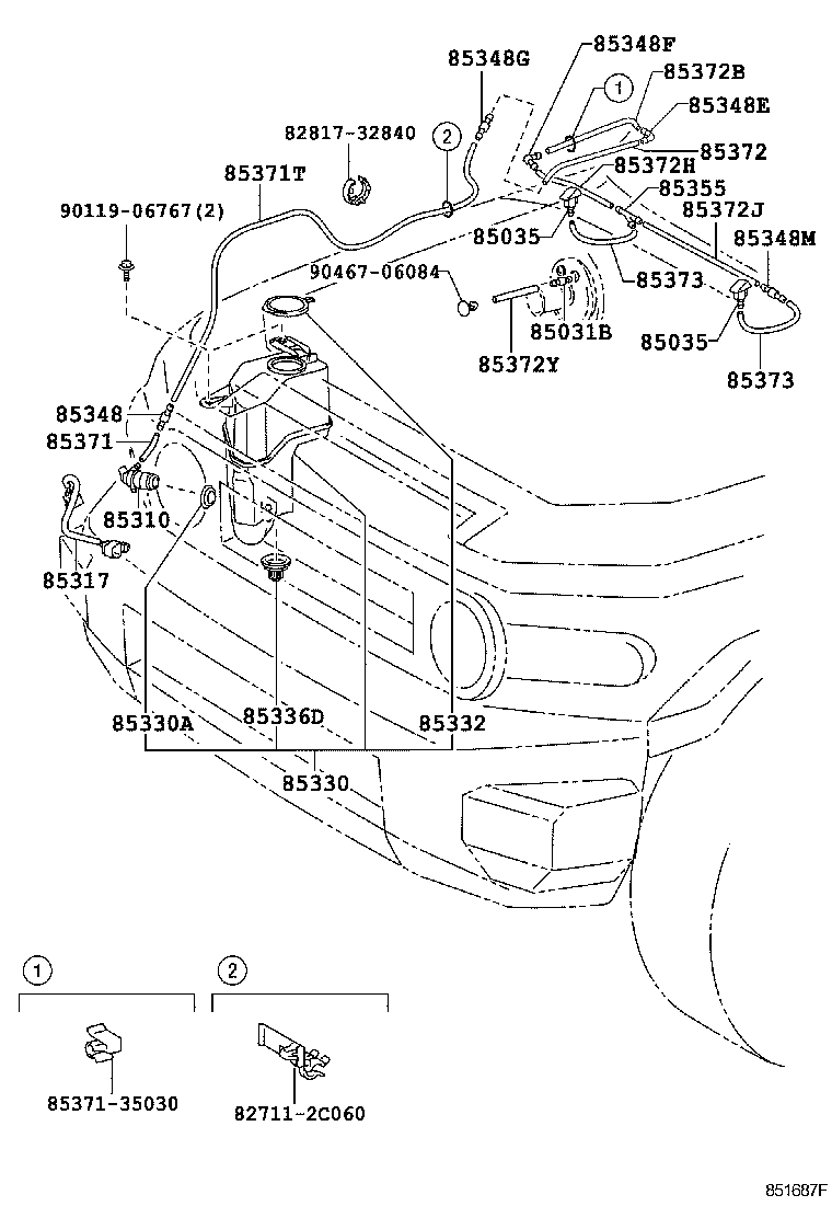Toyota 85315-35380 JAR ASSY, WINDSHIELD WASHER