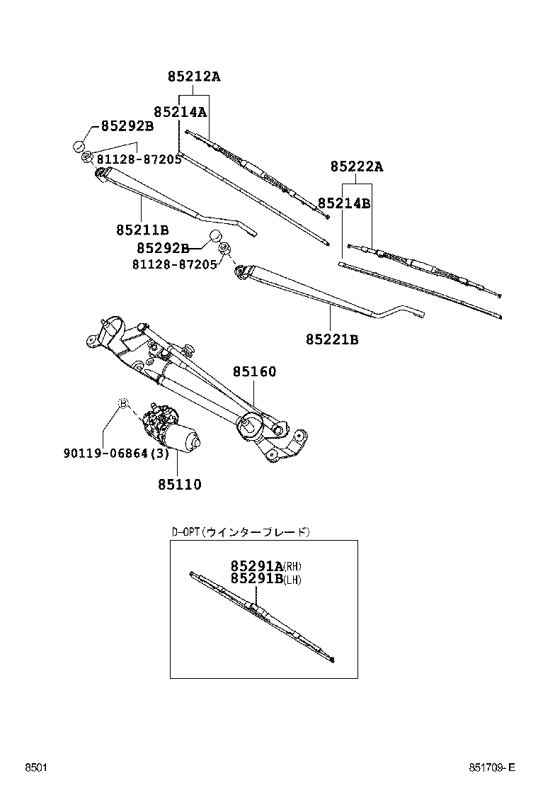 85110-B4010 MOTOR ASSY, WINDSHIELD WIPER product image