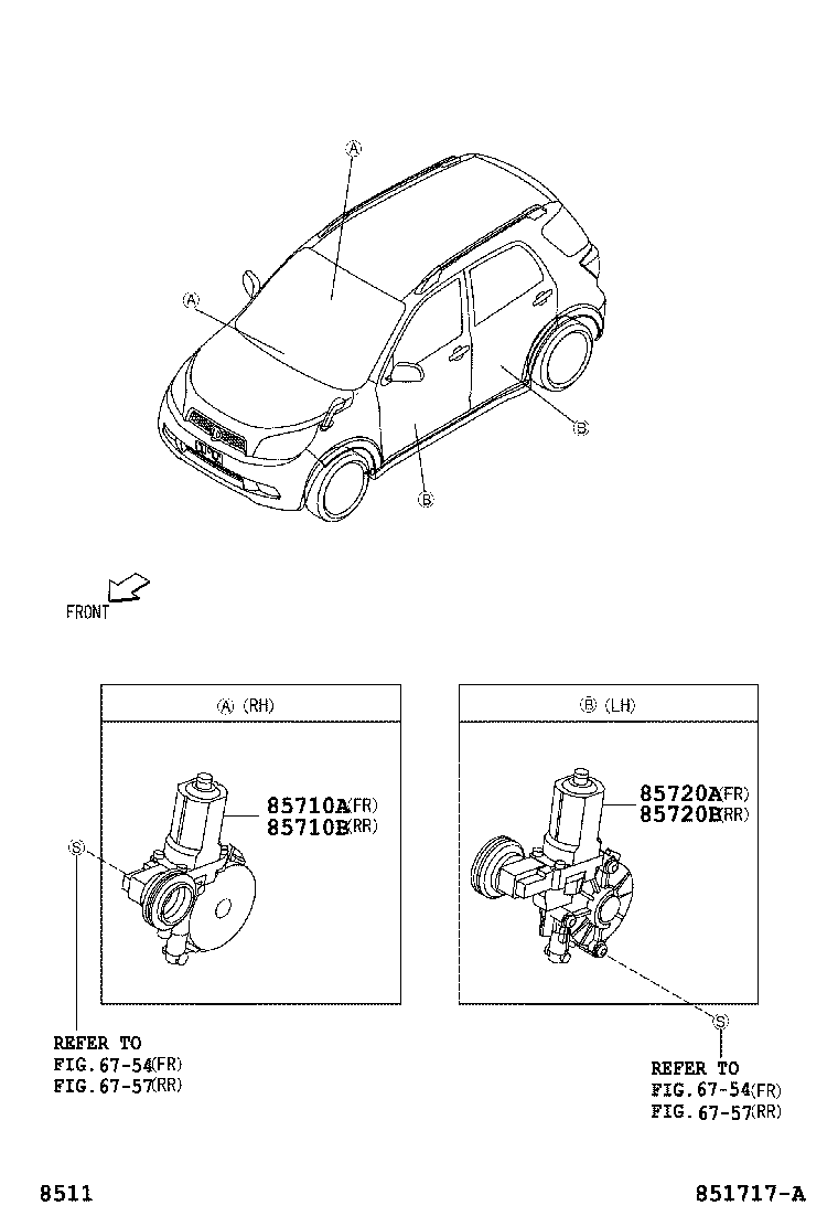 Toyota 85720-B2030 MOTOR ASSY, POWER WINDOW REGULATOR, FRONT LH