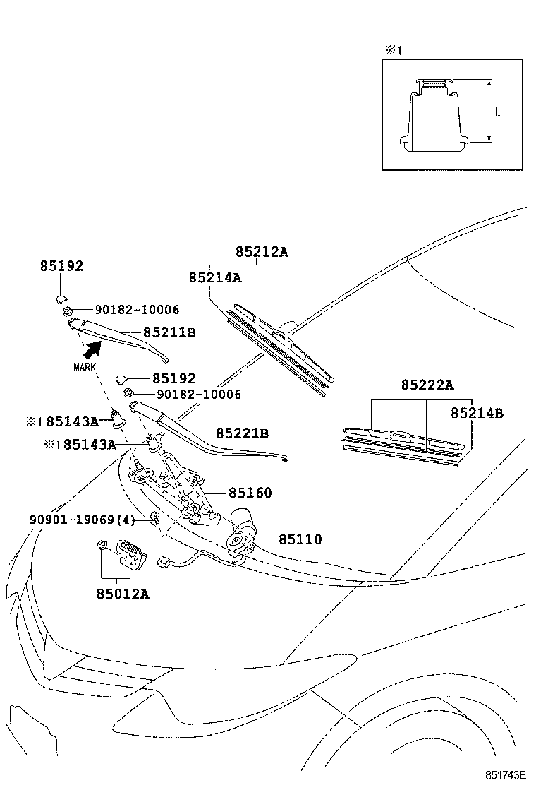 85150-28191 LINK ASSY, WINDSHIELD WIPER product image