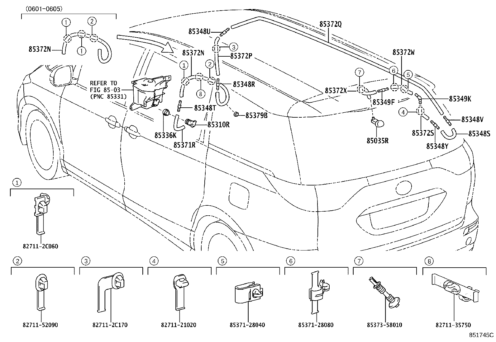 85391-28150 NOZZLE SUB-ASSY, REAR WASHER product image