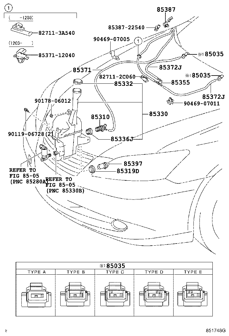 85355-33101 JAR ASSY, WINDSHIELD WASHER product image