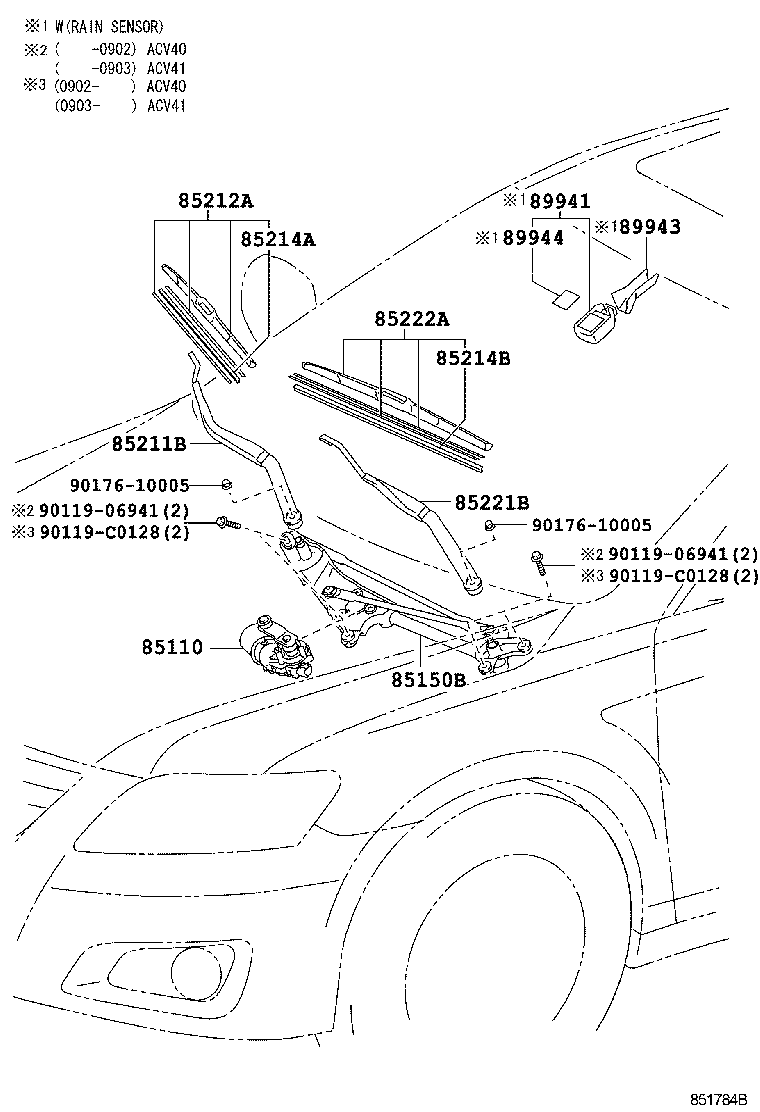 85110-06110 MOTOR ASSY, WINDSHIELD WIPER product image