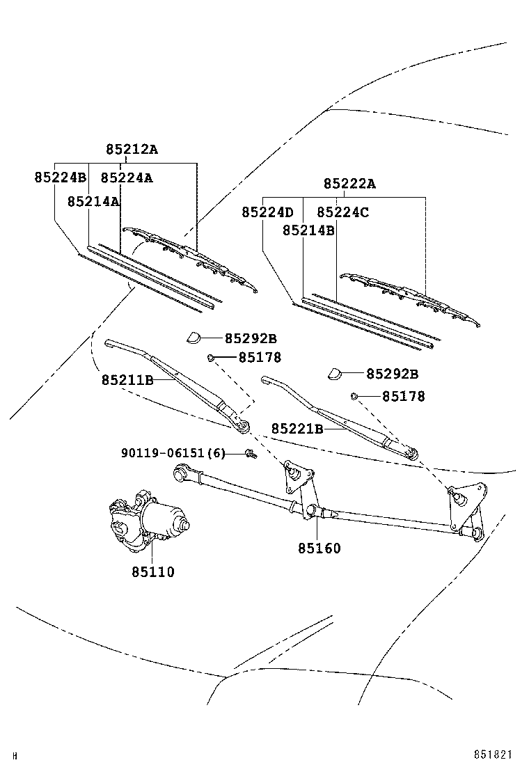 85212-26060 BLADE, FR WIPER, RH product image