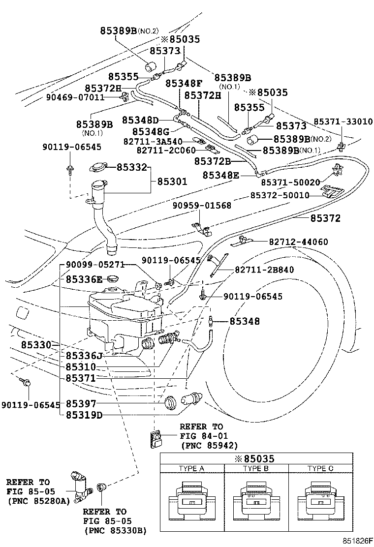 Toyota 85355-50081 JAR ASSY, WINDSHIELD WASHER