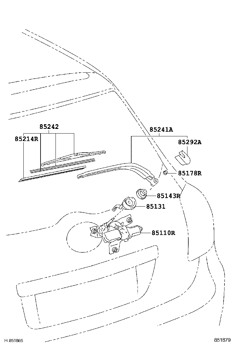 85143-12790 GROMMET, REAR WIPER MOTOR product image