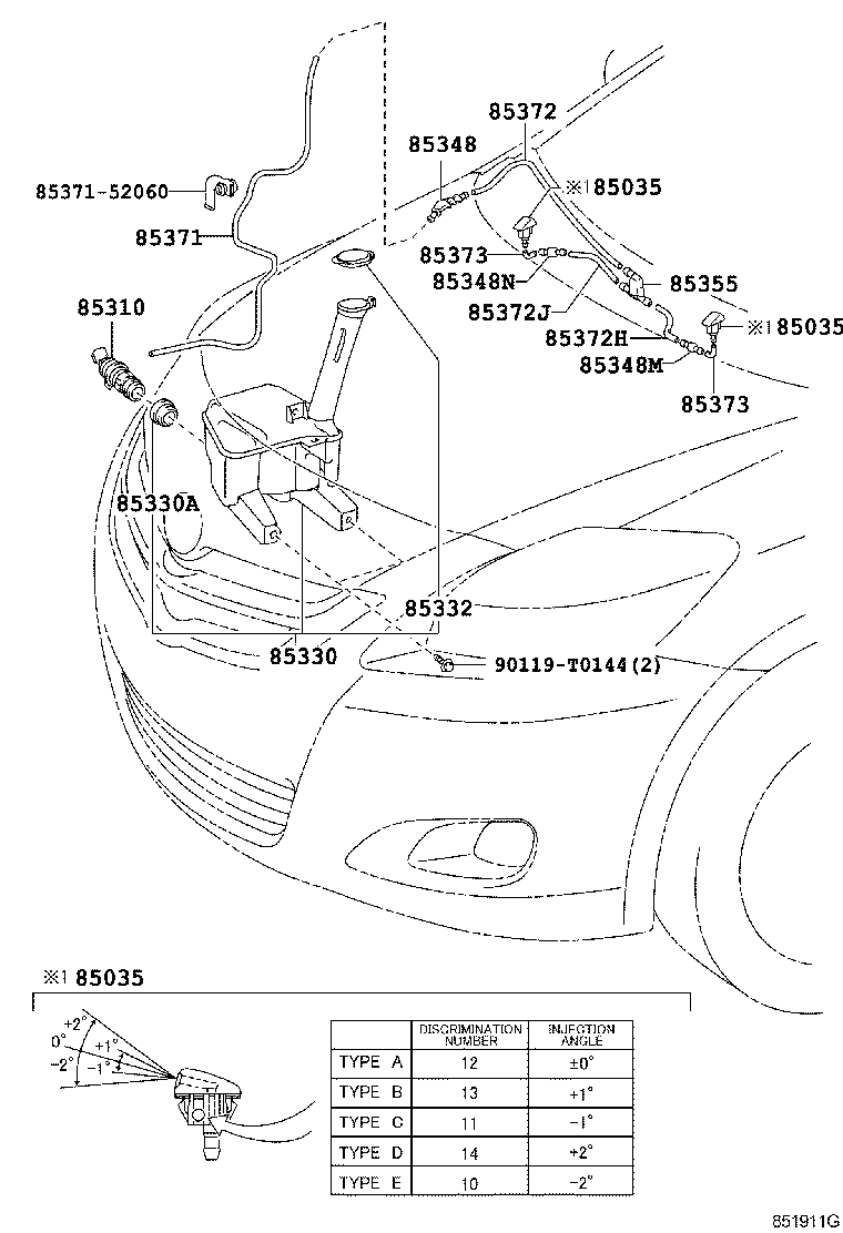 90068-59080 HOSE, WINDSHIELD WASHER (FROM JOINT TO JOINT), NO.1 product image