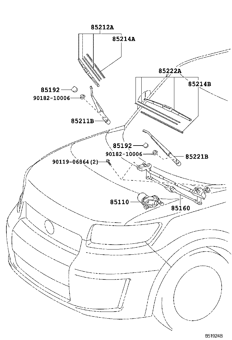Toyota 85150-12A90 LINK ASSY, WINDSHIELD WIPER