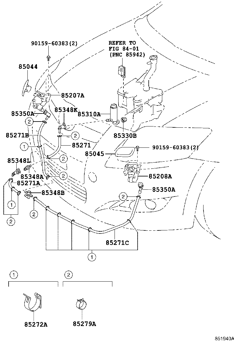 85207-02030 ACTUATOR SUB-ASSY, HEADLAMP WASHER, RH product image