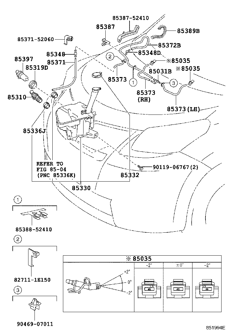 Toyota 90099-33207 HOSE, WINDSHIELD WASHER (FROM JOINT TO JOINT), NO.2