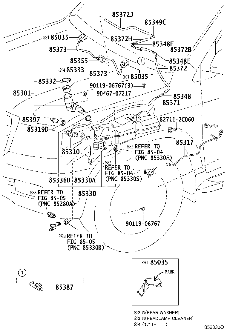 85317-60340 WIRING ASSY, WASHER product image