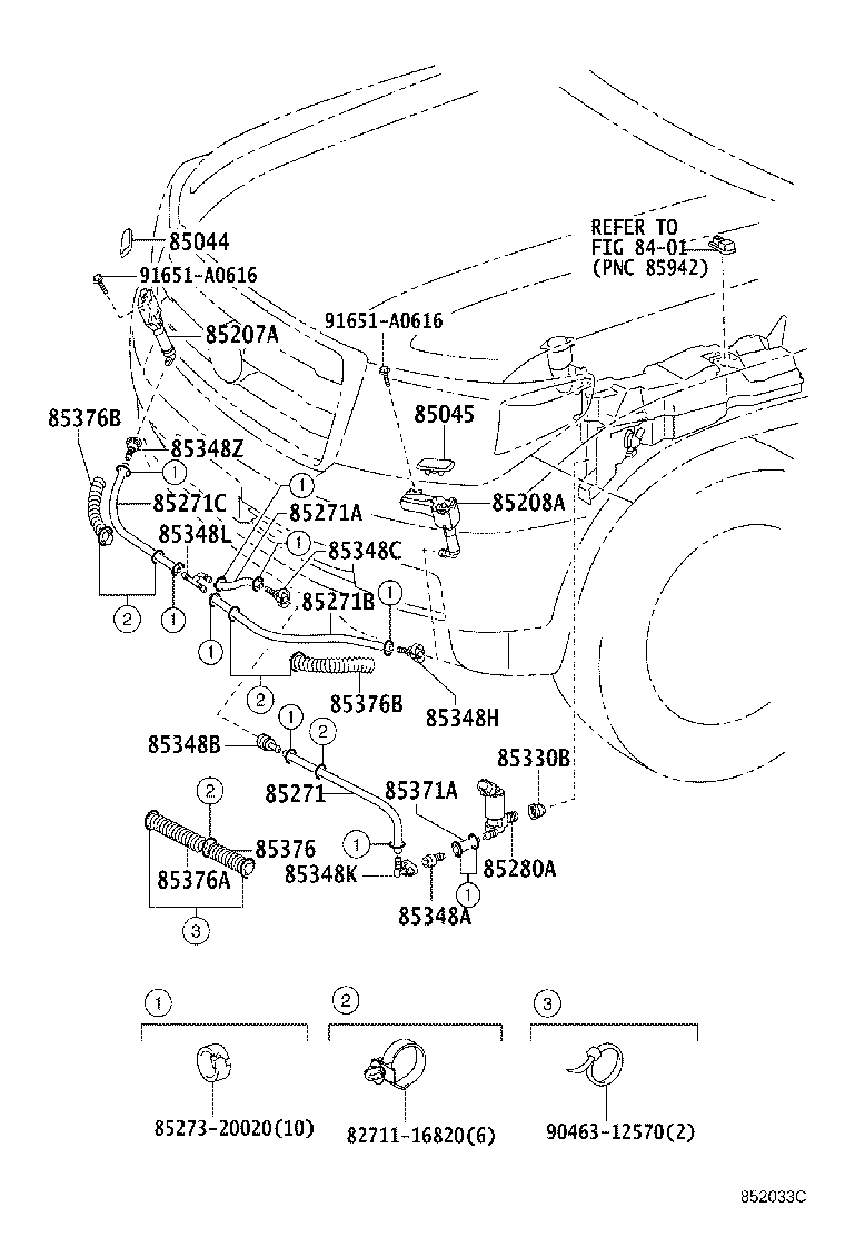 85045-60030-J1 NOZZLE SUB-ASSY, TYPE1 H/LAMP WASHER, LH product image