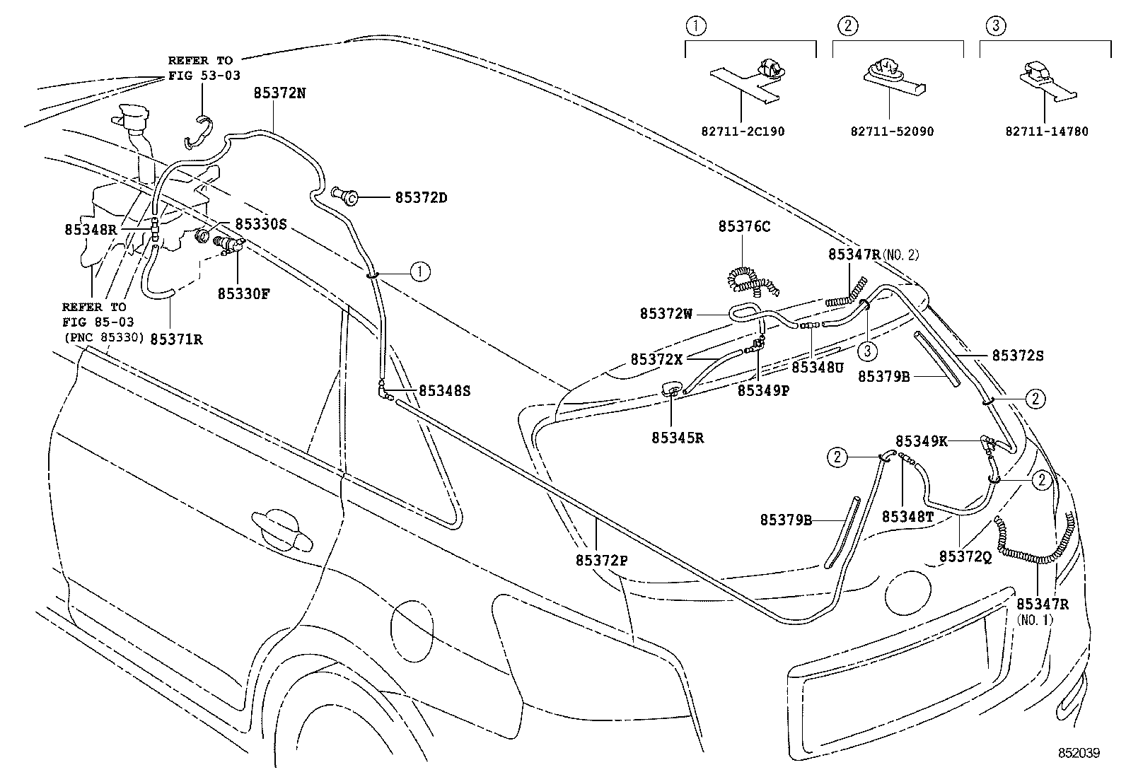 85391-72010 NOZZLE, REAR WASHER product image