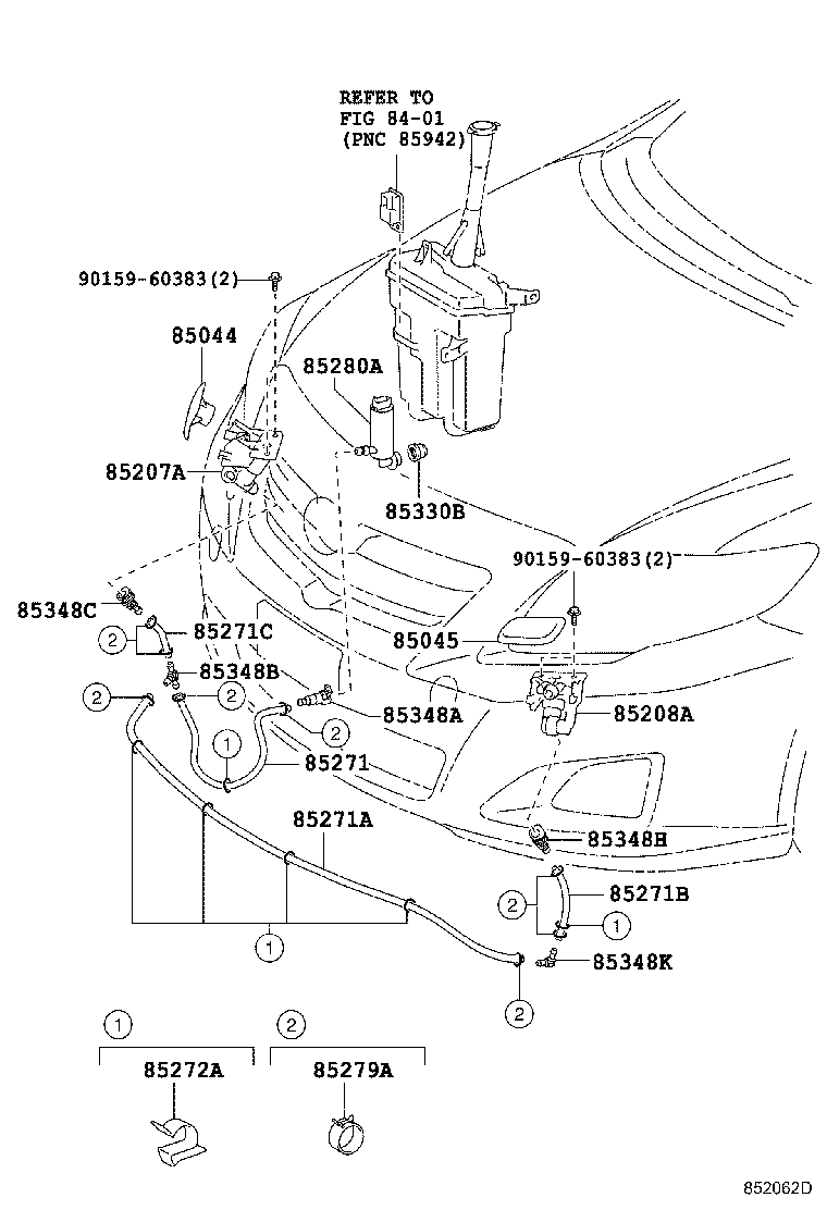 85276-0W050 HOSE, HEADLAMP CLEANER, NO.4 product image