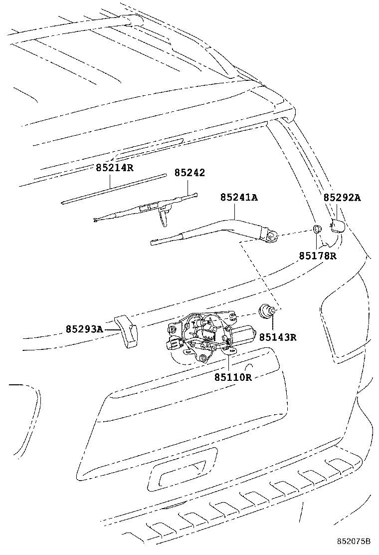 85293-0C011 STOPPER,REAR WIPER product image