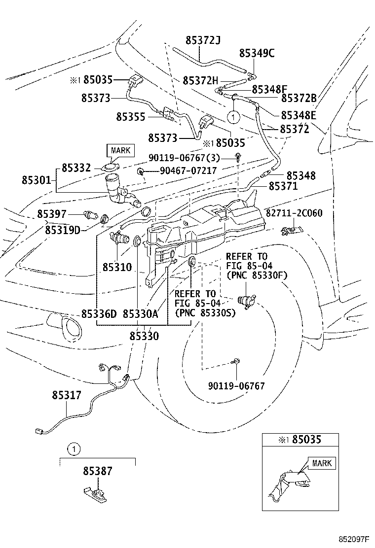 Toyota 85386-60062 CAP, WINDSHIELD WASHER JAR