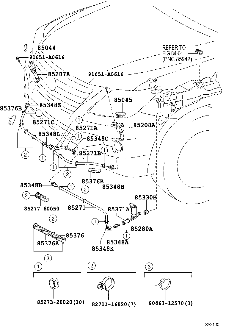 85361-60190 BRACKET, HEADLAMP CLEANER WASHER product image
