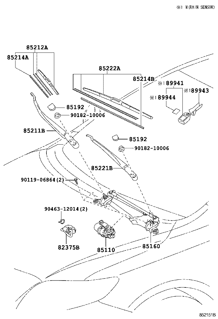 Toyota 85110-12A80 MOTOR ASSY, WINDSHIELD WIPER
