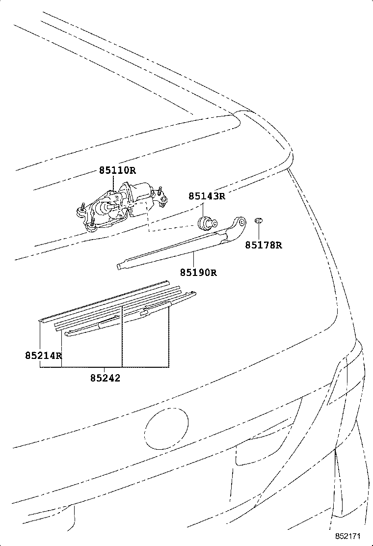 85113-58010 NUT (FOR REAR WIPER ARM SETTING) product image