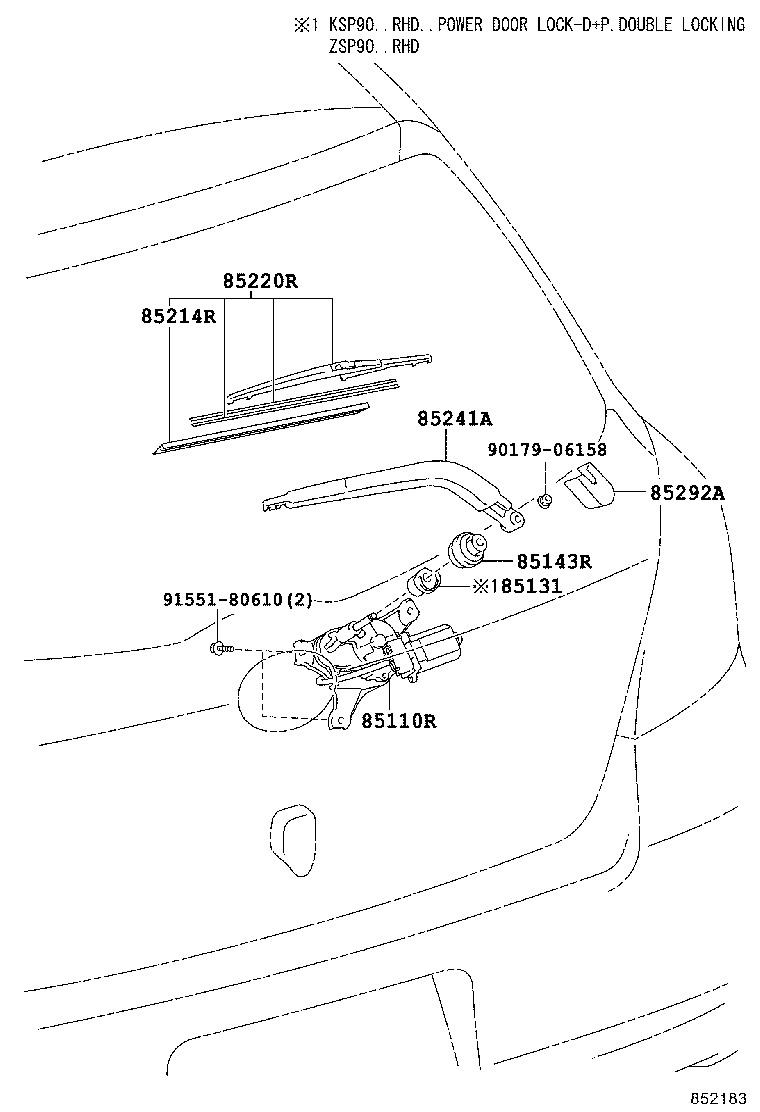 85292-28030 CAP, REAR WIPER ARM HEAD product image