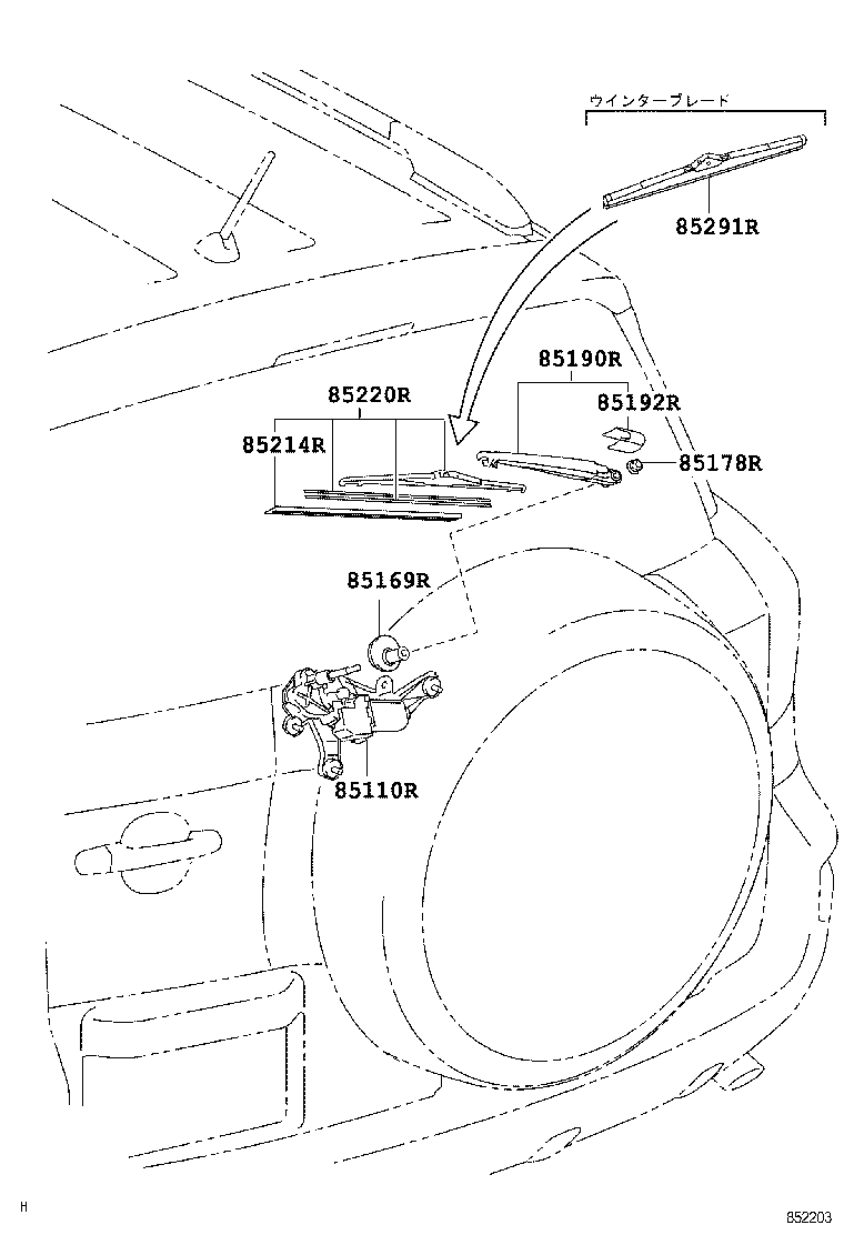85130-42050 MOTOR ASSY, REAR WIPER product image