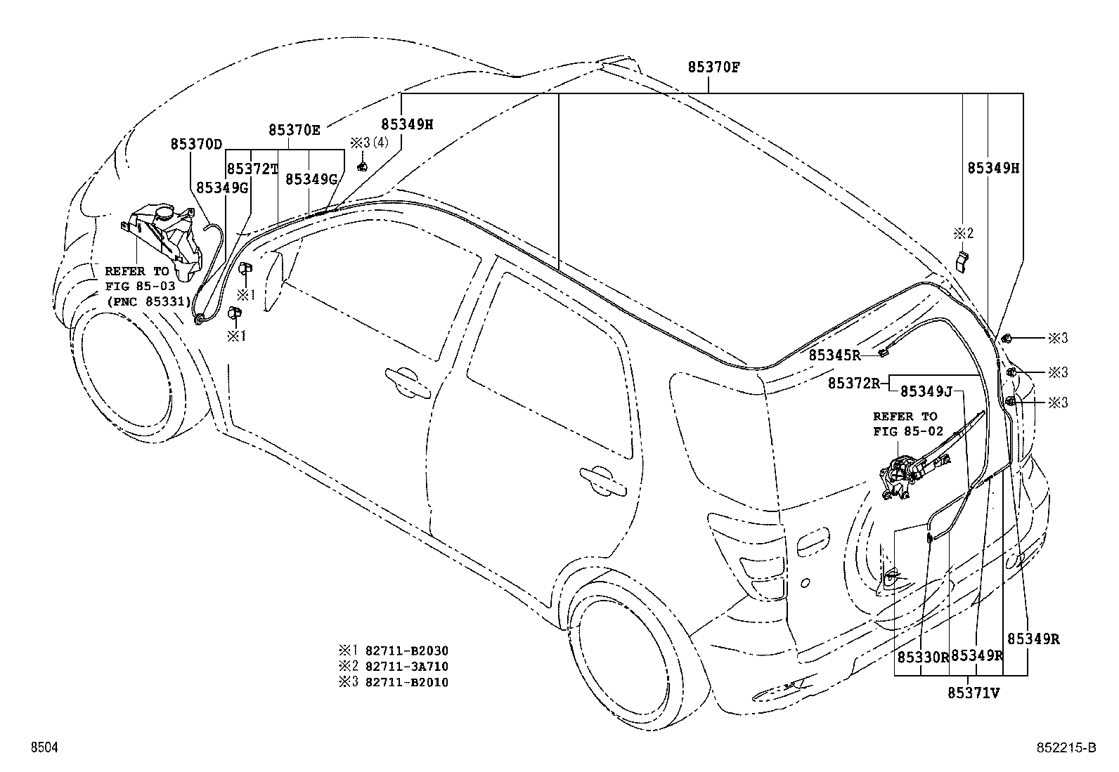 Toyota 85355-97203 JAR ASSY, REAR WASHER