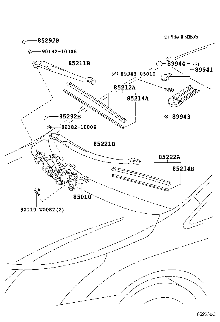 85010-05080 MOTOR & LINK ASSY, FR WIPER product image