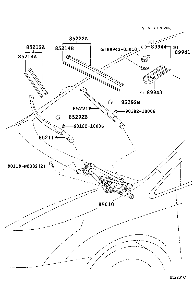 85010-05080 MOTOR & LINK ASSY, FR WIPER product image