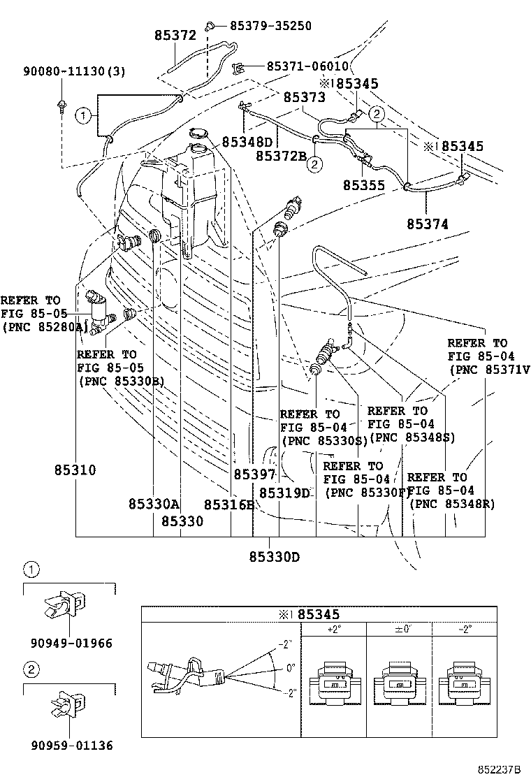 85376-0C020 HOSE, WINDSHIELD WASHER (FROM JOINT TO JOINT), NO.1 product image