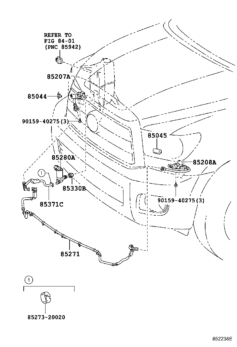 Toyota 85044-0C010-D2 NOZZLE SUB-ASSY, TYPE1 H/LAMP WASHER, RH