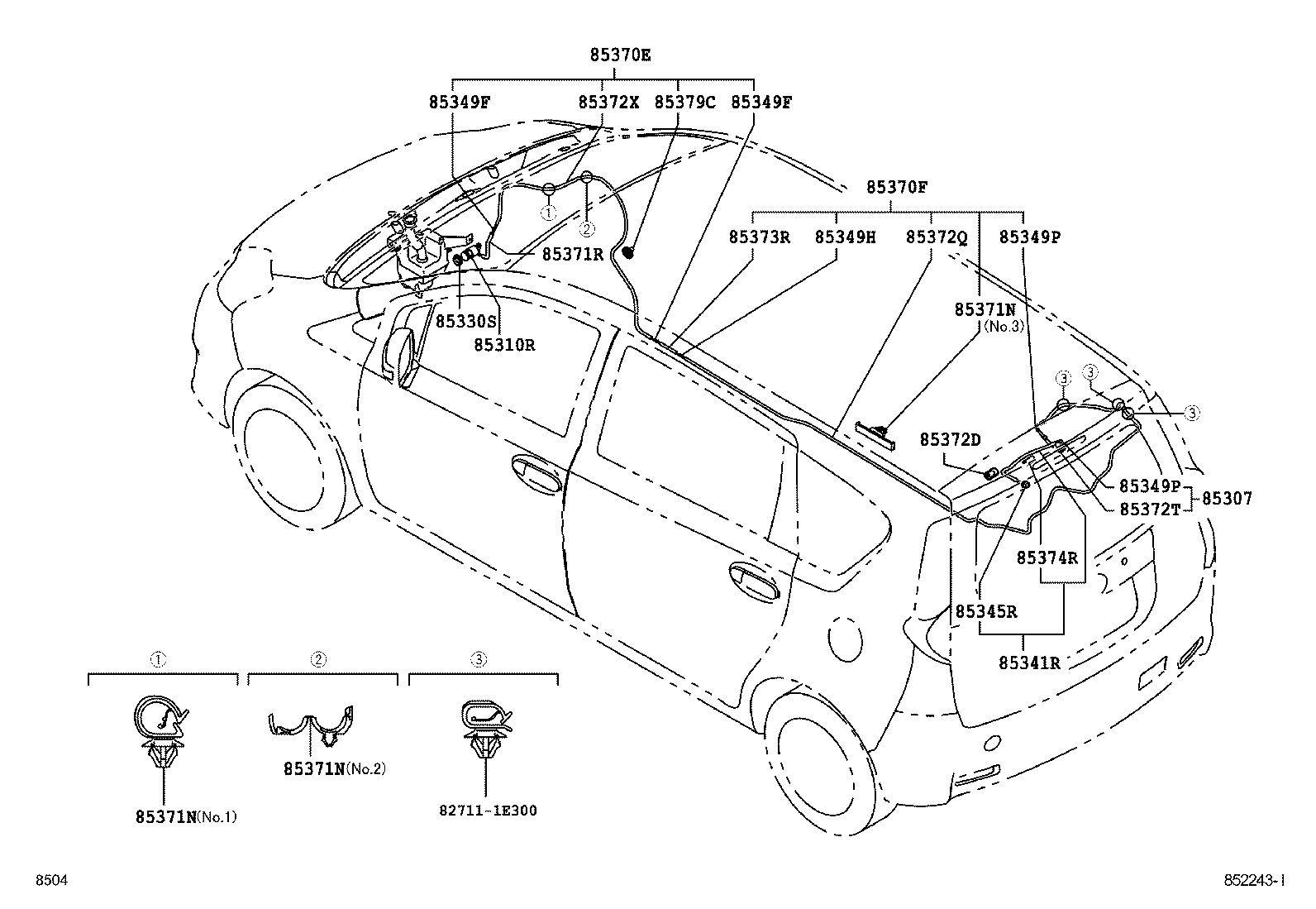 85374-B1050 HOSE, REAR WASHER (FROM JOINT TO NOZZLE) product image