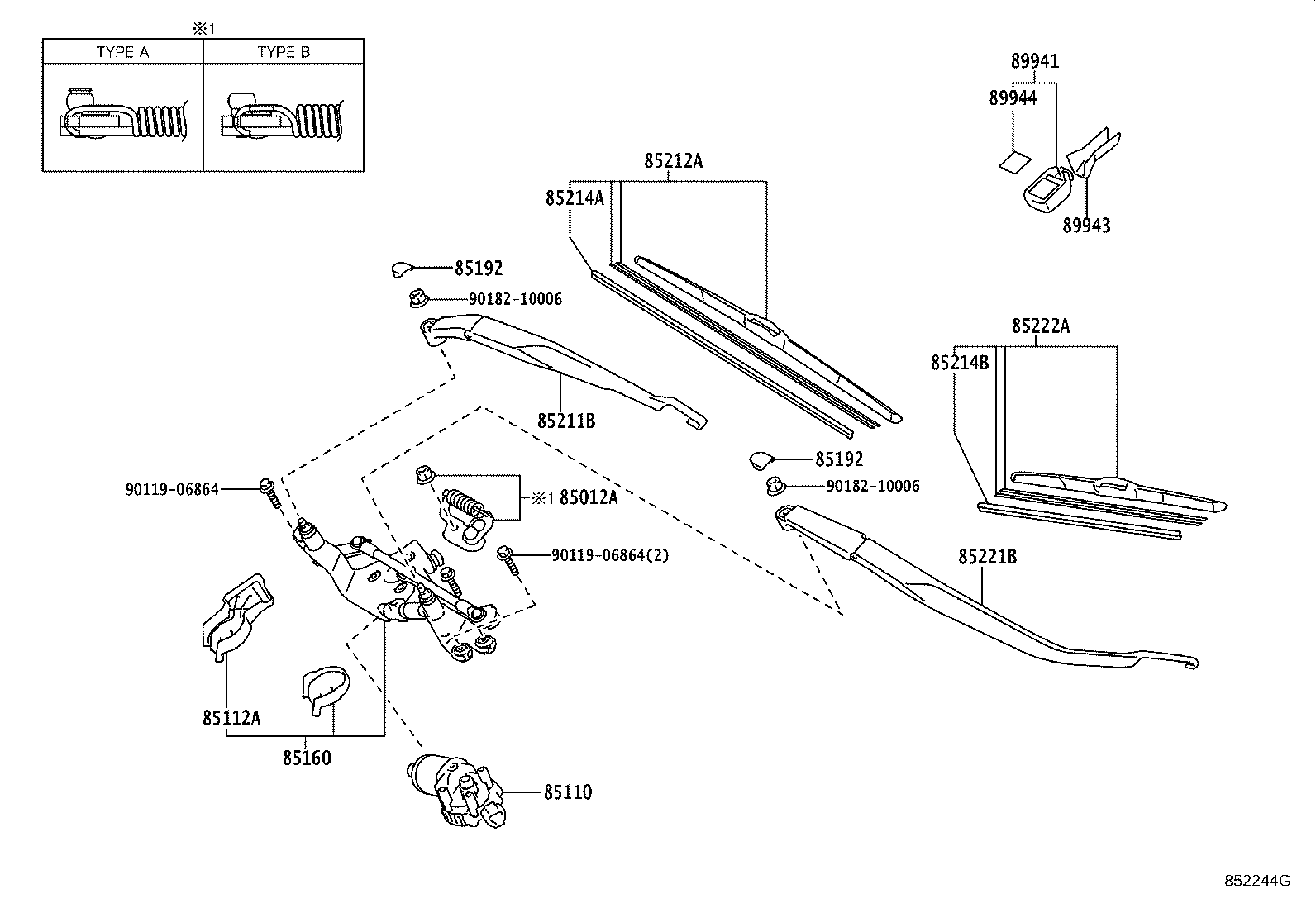 85110-58101 MOTOR ASSY, WINDSHIELD WIPER product image