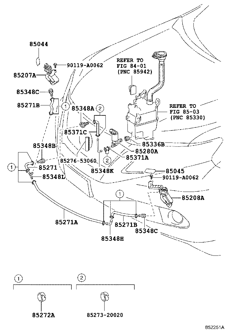 Toyota 85273-48010 CLAMP, HEADLAMP CLEANER, NO.3