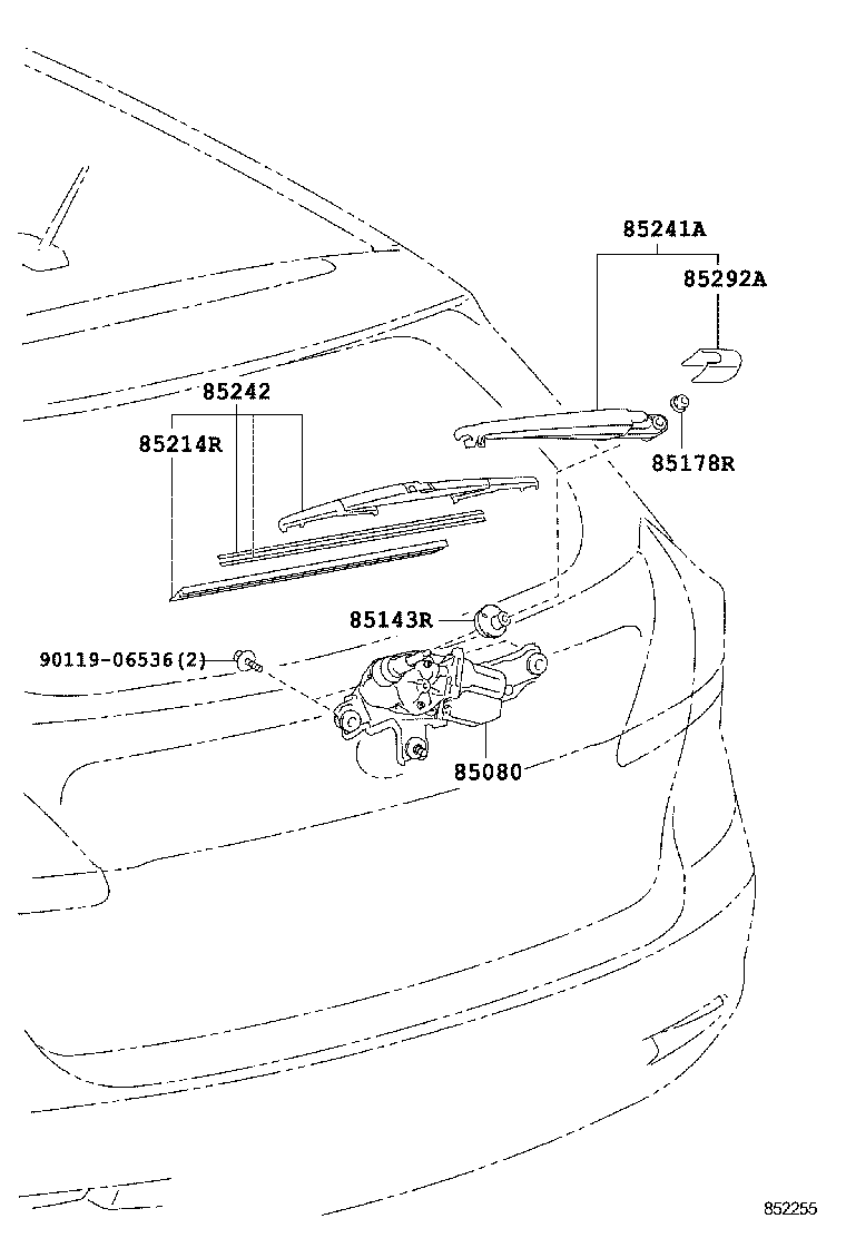 85143-02040 GROMMET, REAR WIPER MOTOR product image