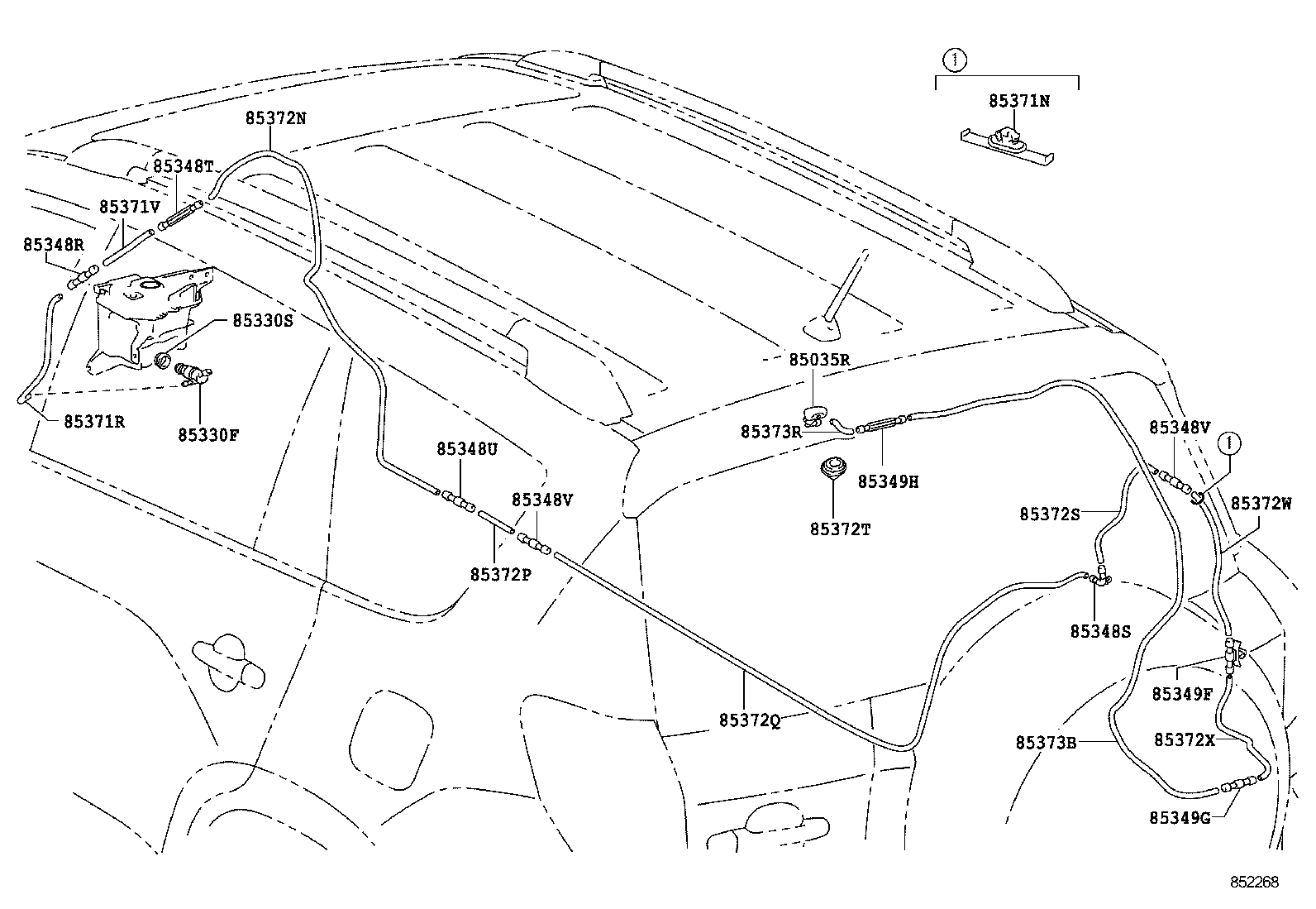 90068-59068 HOSE, REAR WASHER (FROM JOINT TO JOINT), NO.3 product image