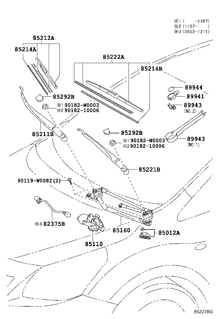 85110-0F030 MOTOR ASSY, WINDSHIELD WIPER product image