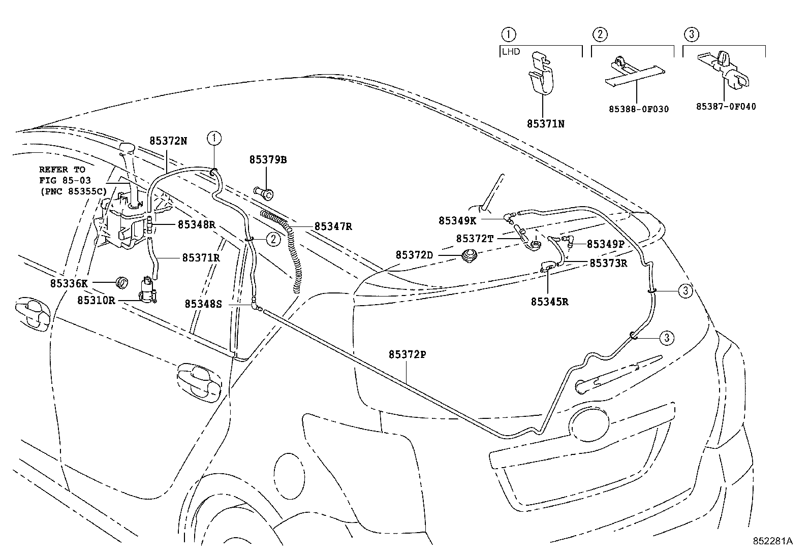 85391-64010 NOZZLE, REAR WASHER product image