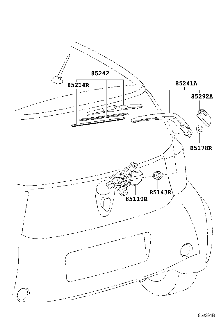 85143-52030 GROMMET, REAR WIPER MOTOR product image