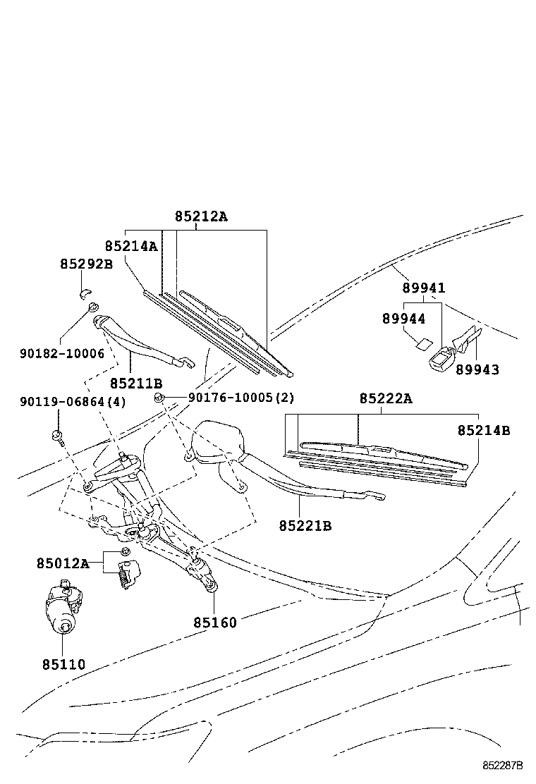 85110-48200 MOTOR ASSY, WINDSHIELD WIPER product image
