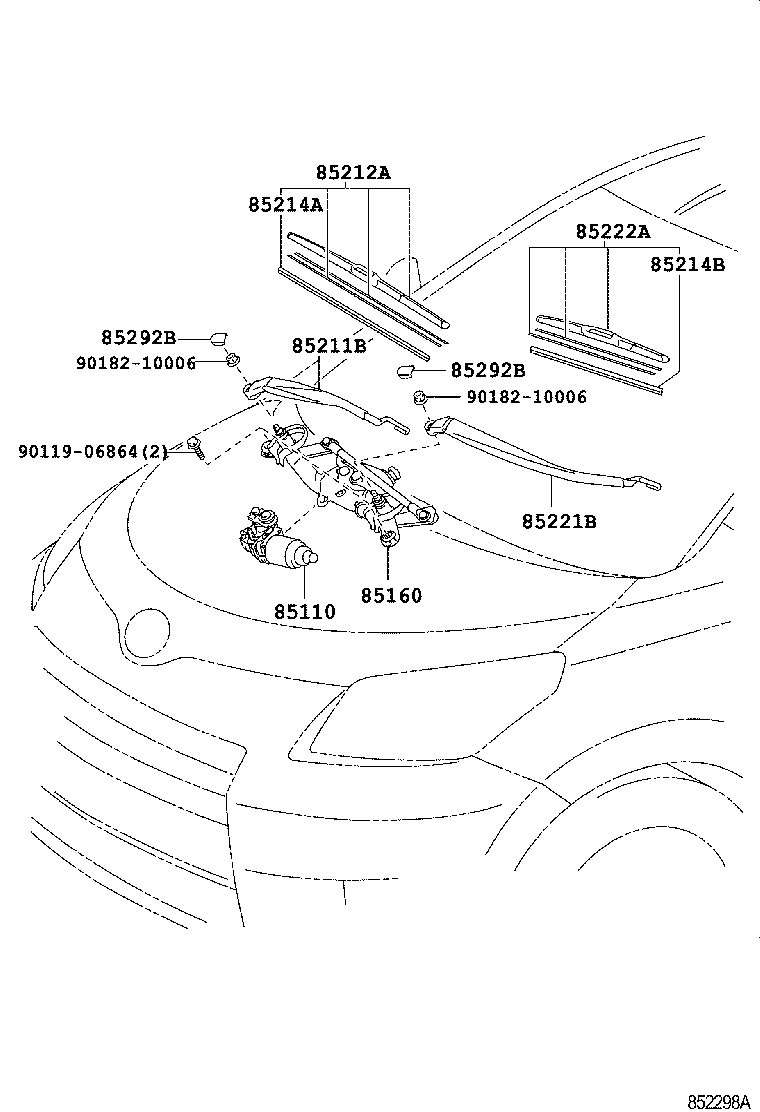 85222-52160 BLADE, FR WIPER, LH product image