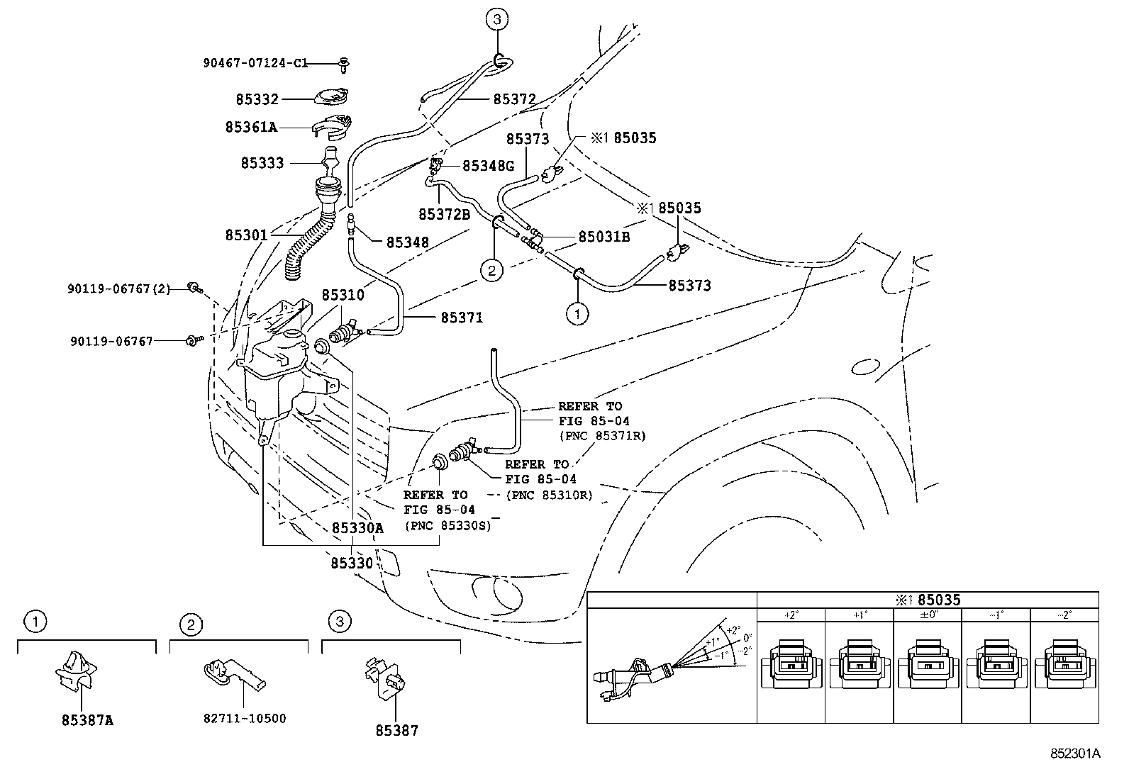 90068-33100 HOSE, WINDSHIELD WASHER (FROM MOTOR TO JOINT) product image