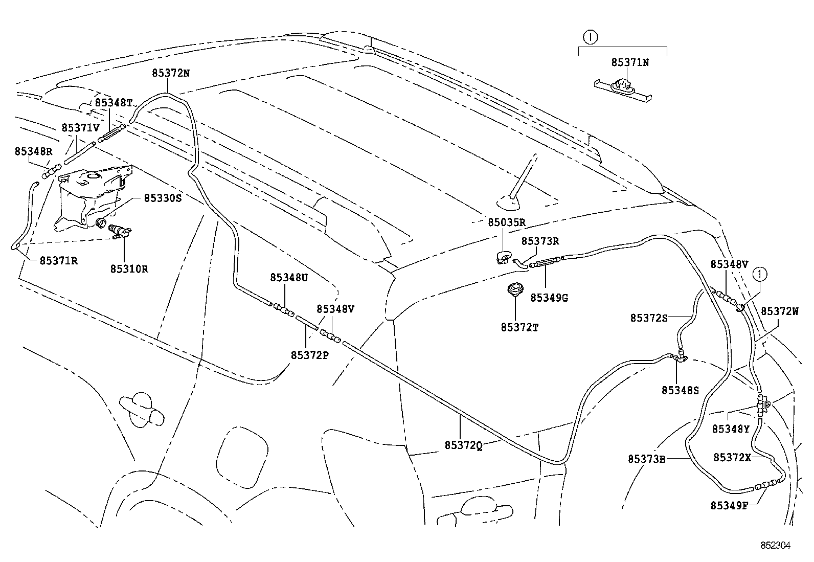 90068-59072 HOSE, REAR WASHER (FROM JOINT TO JOINT), NO.5 product image