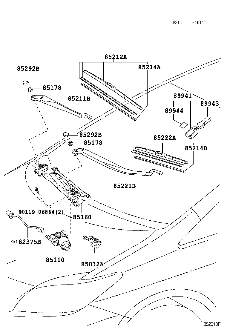 85110-47100 MOTOR ASSY, WINDSHIELD WIPER product image