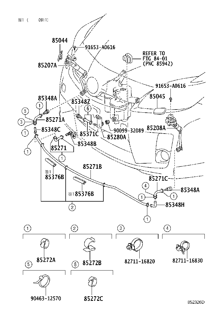 Toyota 85280-47010 MOTOR AND PUMP ASSY, HEADLAMP CLEANER