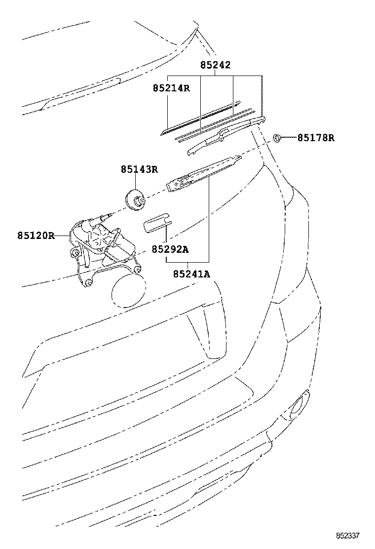 85170-0E020 LINK ASSY, REAR WIPER product image