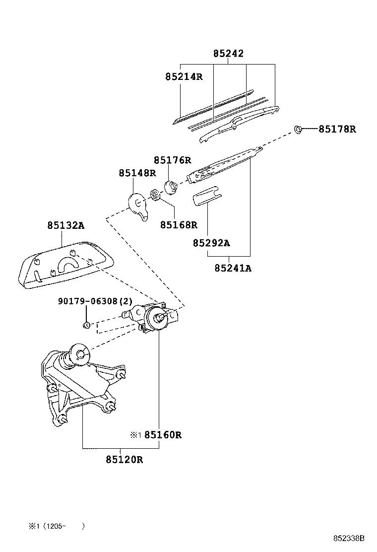 85170-0E020 LINK ASSY, REAR WIPER product image