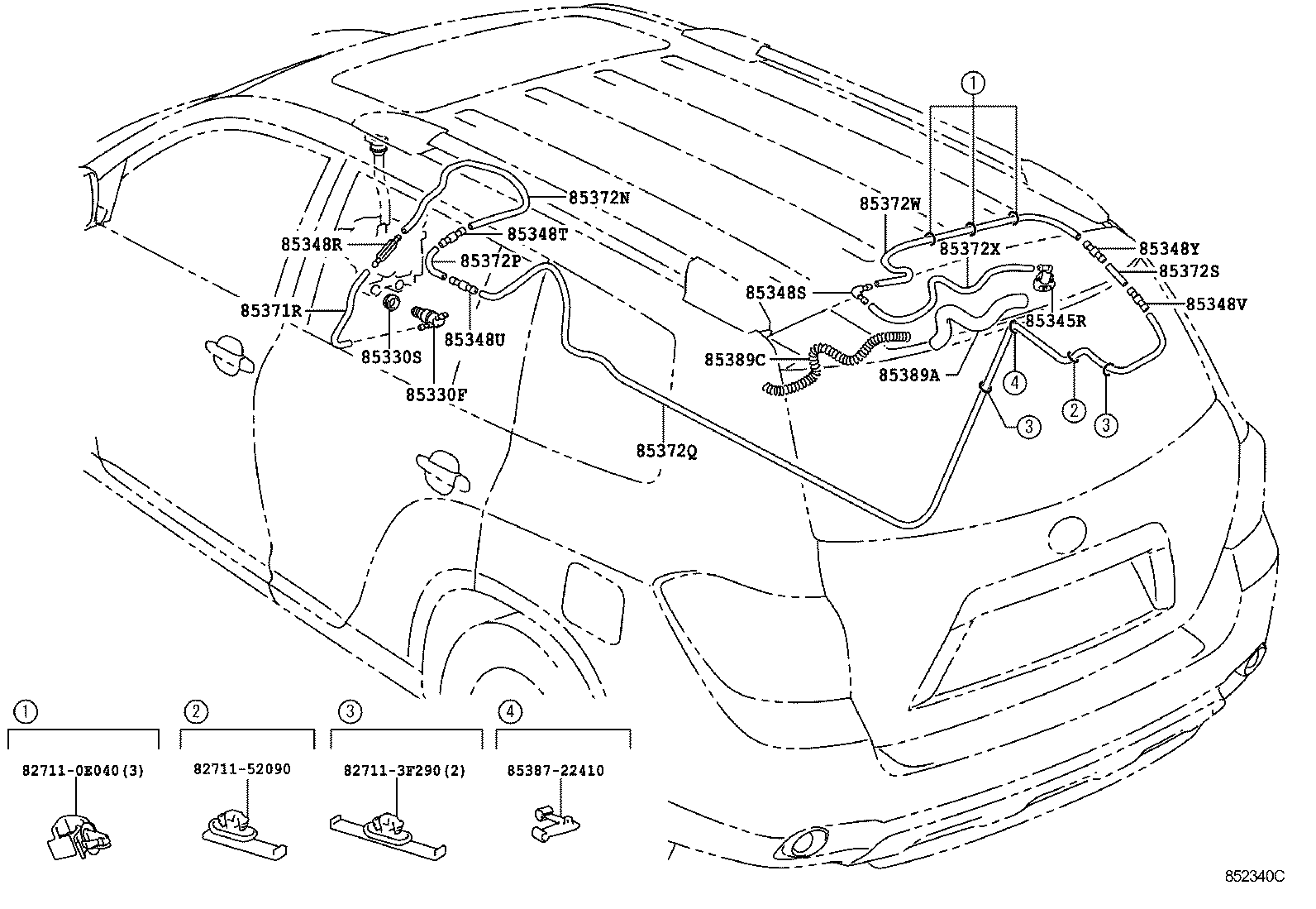 90068-33118 HOSE, REAR WASHER (FROM MOTOR TO JOINT) product image